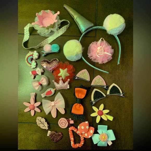 24 lot Barrettes, Clips, Headbands, Bows, Hair Accessories Baby, Toddler, Girl - Picture 9 of 12